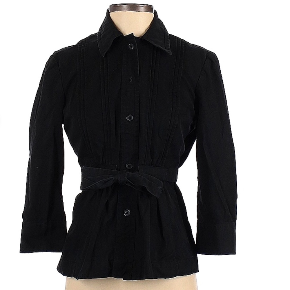 Lucky Brand long sleeve button down, belted blouse